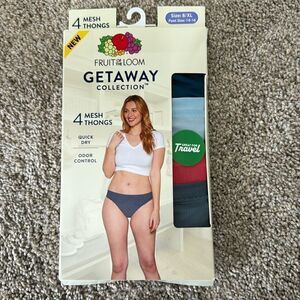 NWT FRUIT OF THE LOOM GETAWAY MESH THONG 4 pack size 8 XL